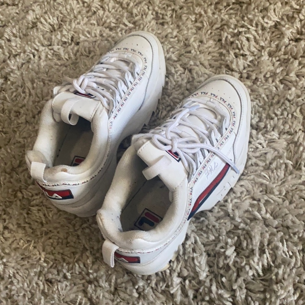 Fila white sneakers gently used